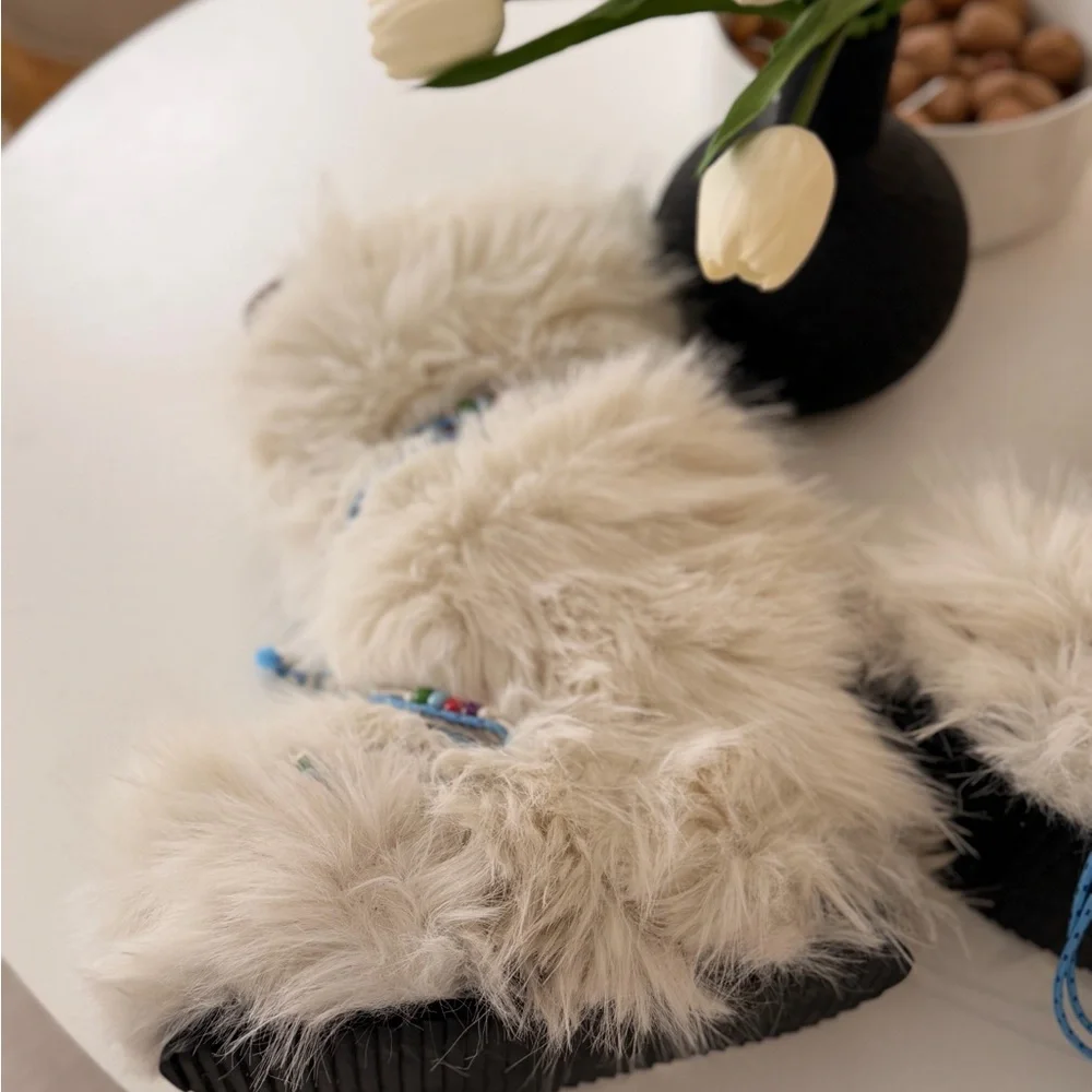 Apres All Day Beaded Boots - Free People Fur Boots - Picture 7 of 12